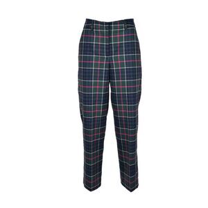 Max&co Glen Plaid Trousers Cropped Straight Leg Women blue